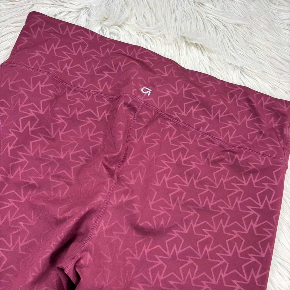 Gap Fit Women's XL Burgundy Red Star Print Eclipse Cropped Leggings - Picture 6 of 6